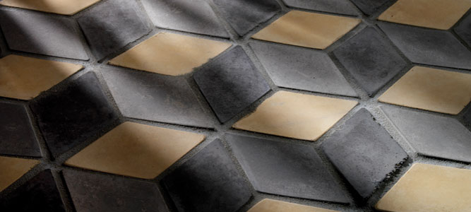3x5 Diamond Charcoal Gray Sidewalk Gray and Hacienda
